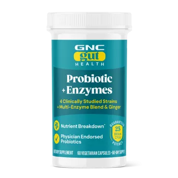 Gnc Gut Health Probiotic With Enzymes, Probiotic Lab4 Studiat Clinic, 25 Miliarde Ufc Culturi Vii, Cu Enzime Digestive Si Ghimbir, 60 Cps