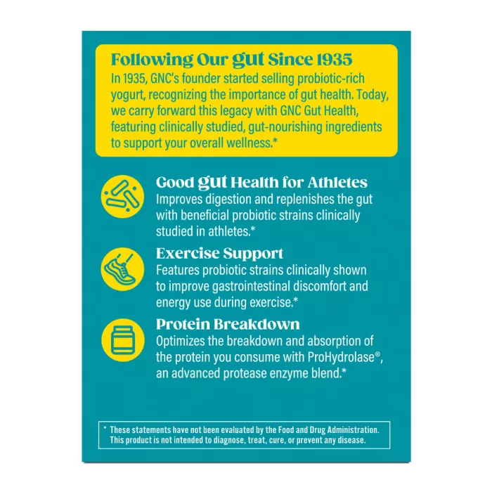 Gnc Gut Health Probiotic Sport, Probiotic Sport Lab4 Studiat Clinic, 25 Miliarde Culturi Vii, 30 Cps