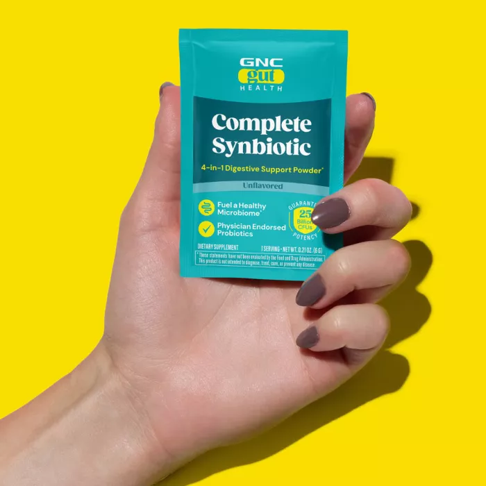 Gnc Gut Health Complete Synbiotic 4-in-1 Digestive Support Powder, Formula Premium Pentru Sustinerea Digestiei Si A Imunitatii, Cu Prebiotice, Probiotice Si Postbiotice, 180 G