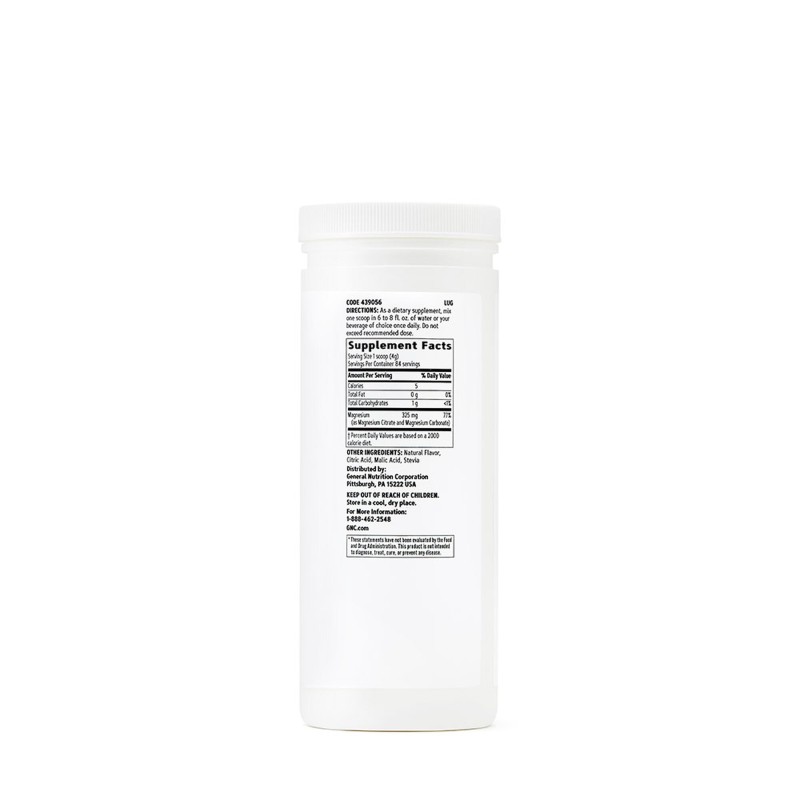 Gnc Magneziu Pudra Cu Aroma De Lamaie Pentru Sanatatea Inimii Si Sistemului Nervos, 336 G