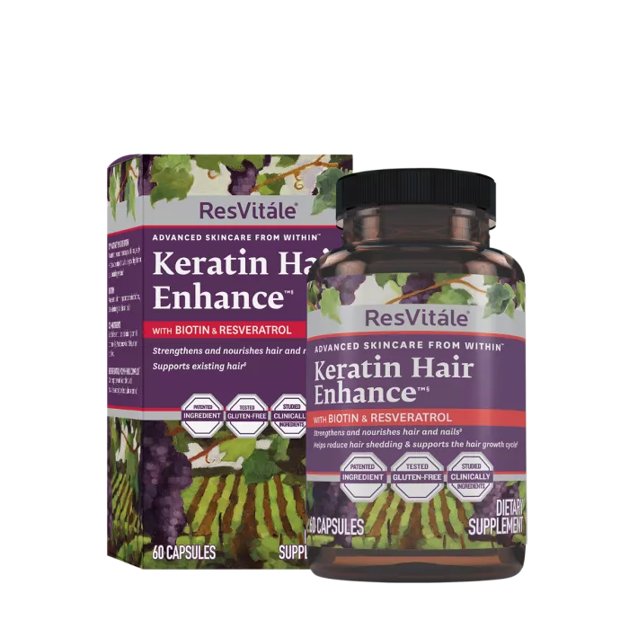 Resvitale Keratin Hair Enhance, Keratina Cu Biotina Si Resveratrol, 60 Cps Resvitale Keratin Hair Enhance, Keratina Cu Biotina Si Resveratrol, 60 Cps