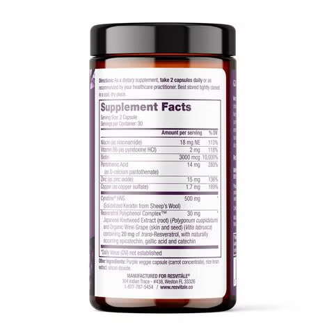 Resvitale Keratin Hair Enhance, Keratina Cu Biotina Si Resveratrol, 60 Cps