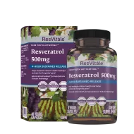 Resvitale Resveratrol 500 Mg Cu Quercetina, Formula Avansata Triactiv Pentru Activarea Genei Longevitatii Cu Trans-resveratrol, 60 Cps