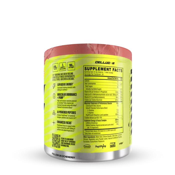 Cellucor C4 Original Pre-workout Cherry Popsicle, Formula Pre-antrenament Cu Aroma De Cirese, 249 G Cellucor C4 Original Pre-workout Cherry Popsicle, Formula Pre-antrenament Cu Aroma De Cirese, 249 G