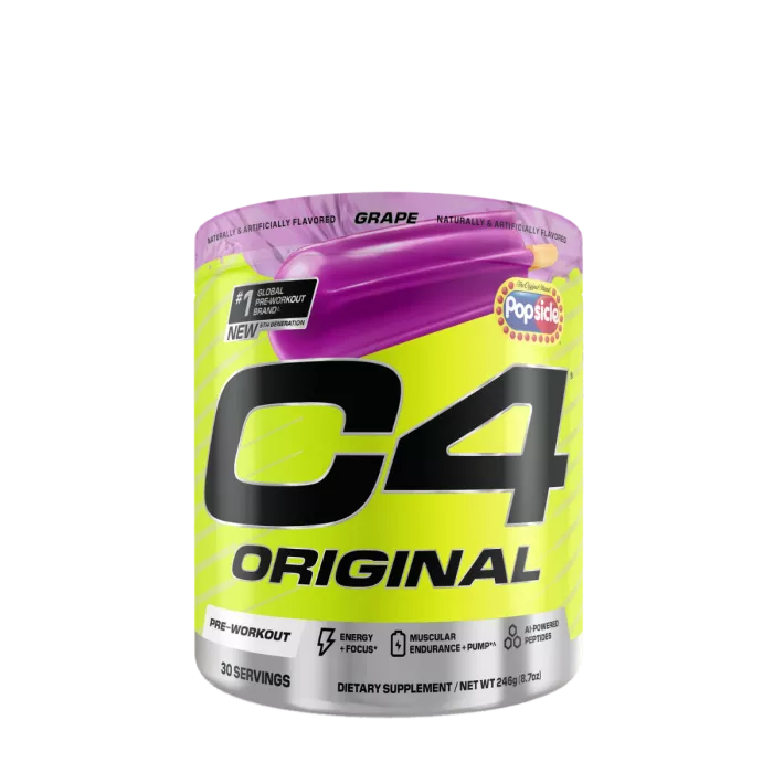 Cellucor C4 Original Pre-workout Grape Popsicle, Formula Pre-antrenament Cu Aroma De Struguri, 246 G Cellucor C4 Original Pre-workout Grape Popsicle, Formula Pre-antrenament Cu Aroma De Struguri, 246 G