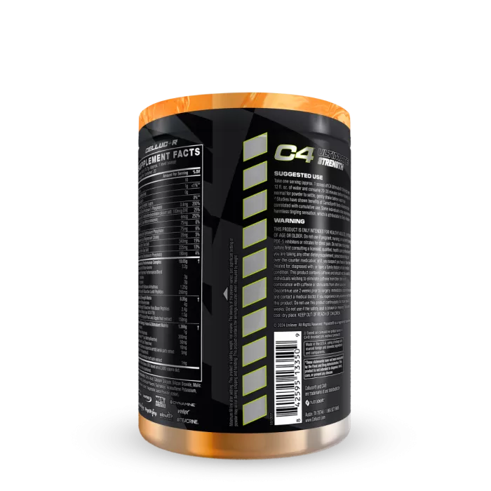 Cellucor C4 Ultimate Strength Pre-workout Orange Popsicle, Formula Pre-antrenament Pentru Forta Si Performanta Cu Aroma De Portocale, 574 G Cellucor C4 Ultimate Strength Pre-workout Orange Popsicle, Formula Pre-antrenament Pentru Forta Si Performanta Cu Aroma De Portocale, 574 G