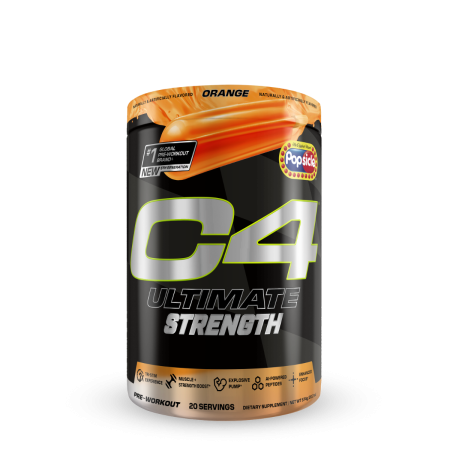 Cellucor C4 Ultimate Strength Pre-workout Orange Popsicle, Formula Pre-antrenament Pentru Forta Si Performanta Cu Aroma De Portocale, 574 G