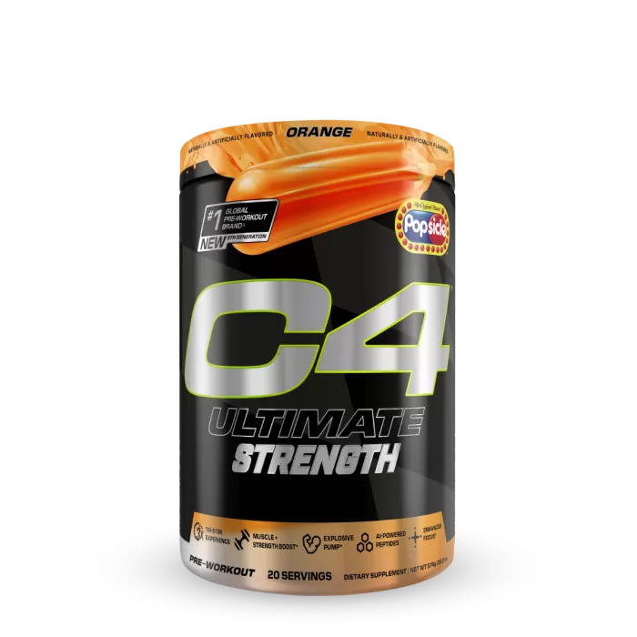 Cellucor C4 Ultimate Strength Pre-workout Orange Popsicle, Formula Pre-antrenament Pentru Forta Si Performanta Cu Aroma De Portocale, 574 G Cellucor C4 Ultimate Strength Pre-workout Orange Popsicle, Formula Pre-antrenament Pentru Forta Si Performanta Cu Aroma De Portocale, 574 G