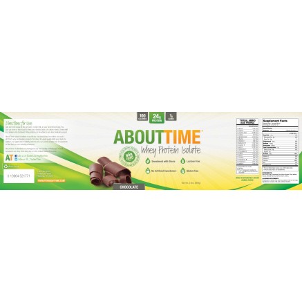 Abouttime Whey Protein Isolate, Izolat Proteic Din Zer Cu Aroma De Ciocolata, 918.4 G