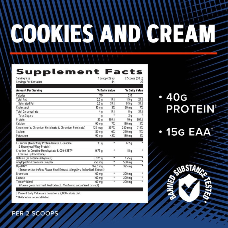 Proteina din zer cu aroma de biscuiti cu crema (1276 g), GNC Live Well