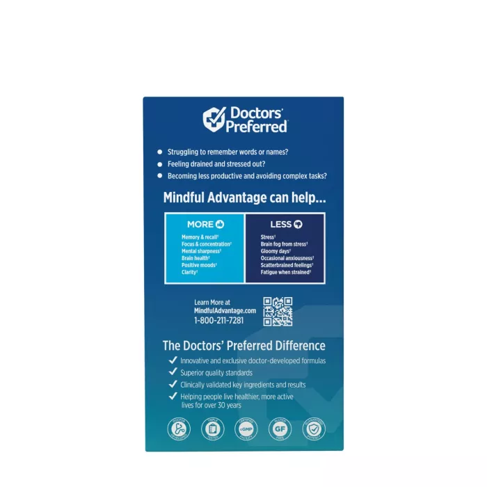 Doctors' Preferred Mindful Advantage, Supliment Pentru Sanatatea Cognitiva, 30 Cps Doctors' Preferred Mindful Advantage, Supliment Pentru Sanatatea Cognitiva, 30 Cps