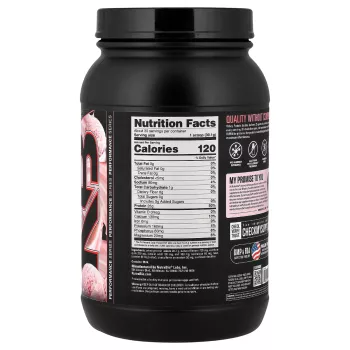 Nutrabio 100% Whey Protein Isolate, Izolat Proteic Din Zer Cu Aroma De Inghetata Cu Capsuni, 907 G