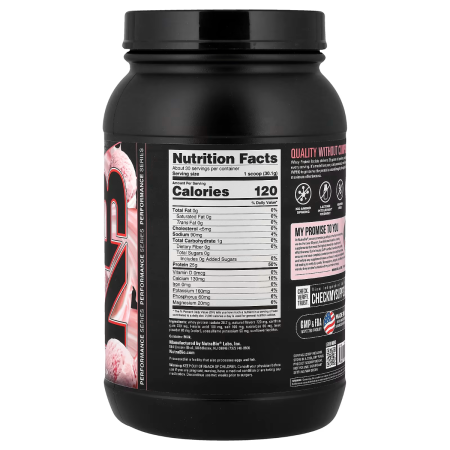 Nutrabio 100% Whey Protein Isolate, Izolat Proteic Din Zer Cu Aroma De Inghetata Cu Capsuni, 907 G