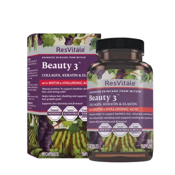 Resvitále Beauty 3, Formula Pentru Par, Piele Si Unghii Cu Colagen, Keratina Si Elastina, 90 Cps