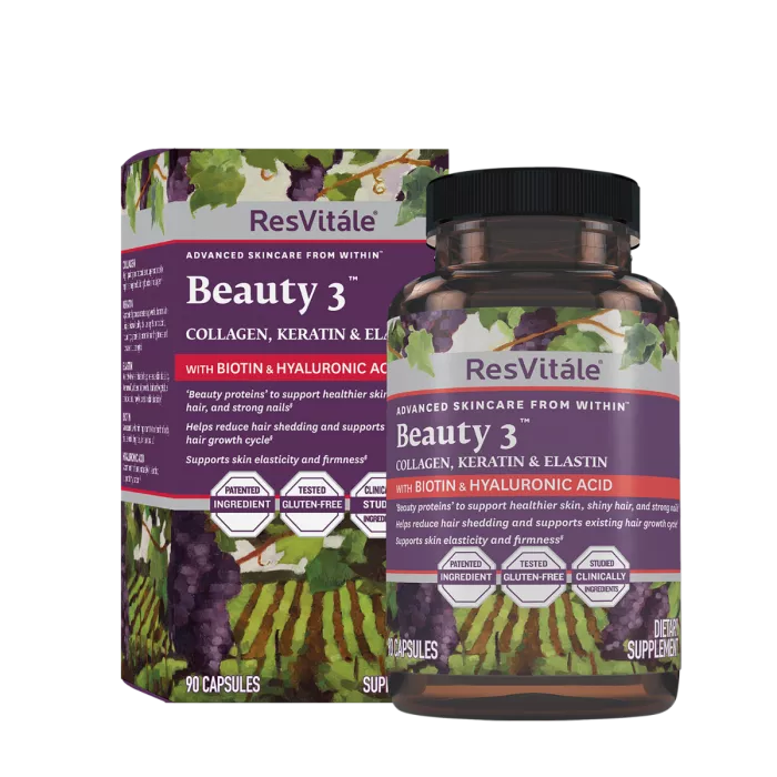 Resvitále Beauty 3, Formula Pentru Par, Piele Si Unghii Cu Colagen, Keratina Si Elastina, 90 Cps Resvitále Beauty 3, Formula Pentru Par, Piele Si Unghii Cu Colagen, Keratina Si Elastina, 90 Cps
