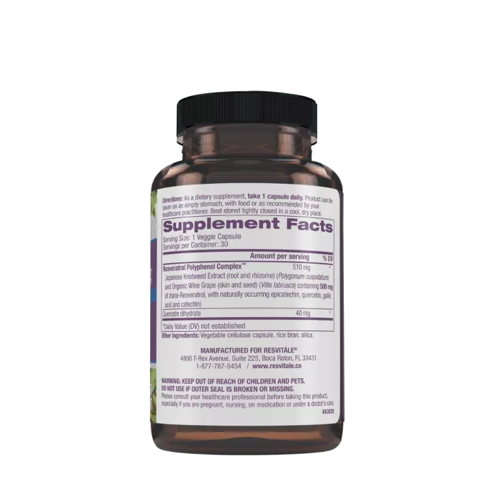 Resvitale Resveratrol 500 Mg Cu Quercetina, Formula Avansata Triactiv Pentru Activarea Genei Longevitatii Cu Trans-resveratrol, 30 Cps Resvitale Resveratrol 500 Mg Cu Quercetina, Formula Avansata Triactiv Pentru Activarea Genei Longevitatii Cu Trans-resveratrol, 30 Cps