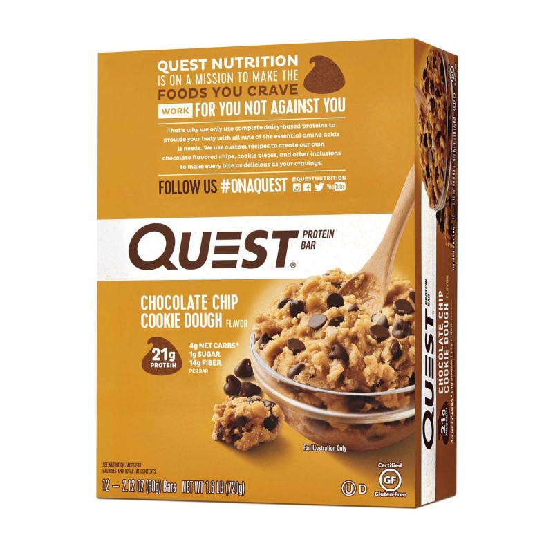 Quest Protein Bar, Baton Proteic, Cu Aroma De Fulgi De Ciocolata, 60g