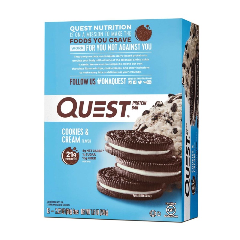 Quest Protein Bar, Baton Proteic, Cu Aroma De Biscuiti Si Frisca, 60g