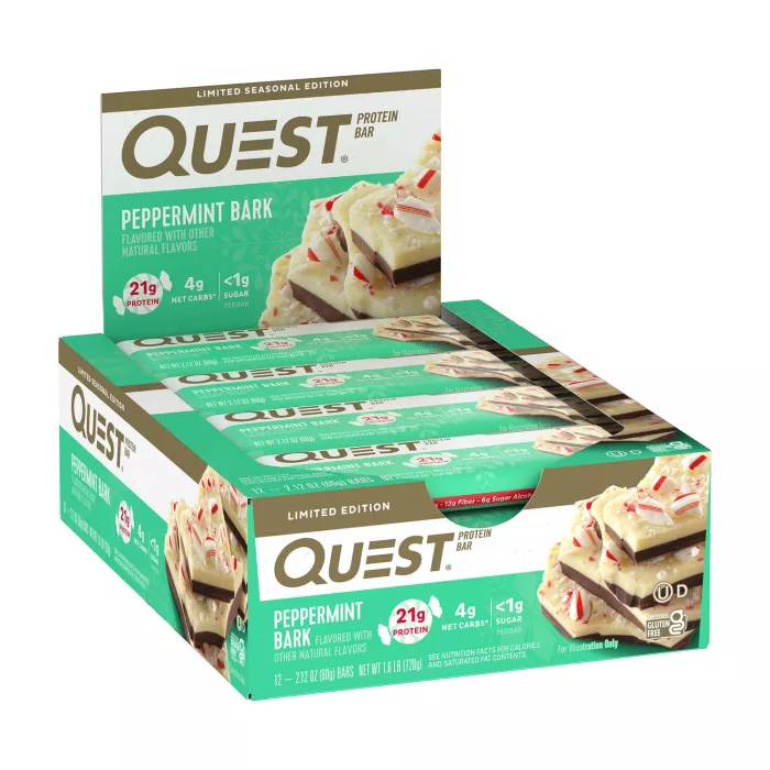 Quest Protein Bar, Baton Proteic Cu Aroma De Peppermint Bark, 60 G