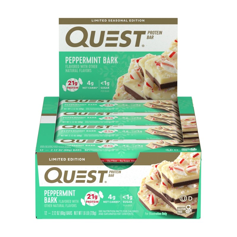 Quest Protein Bar, Baton Proteic Cu Aroma De Peppermint Bark, 60 G
