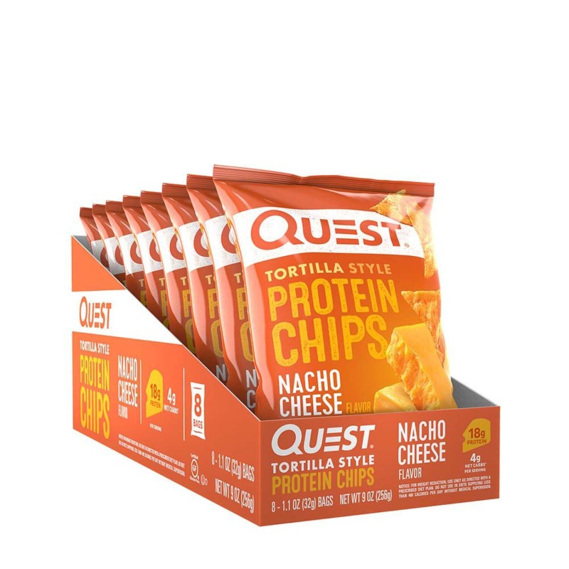 Quest Tortilla Style Protein Chips, Chipsuri Tortilla, Cu Aroma De Branza Nacho, 32 G