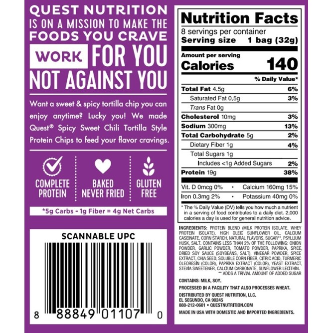 Quest Nutrition Chipsuri Proteice Cu Aroma De Spicy Sweet Chilli, 32 G
