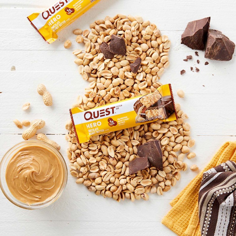 Quest Hero Crispy Baton Proteic Cu Aroma De Ciocolata Si Unt De Arahide, 54 G