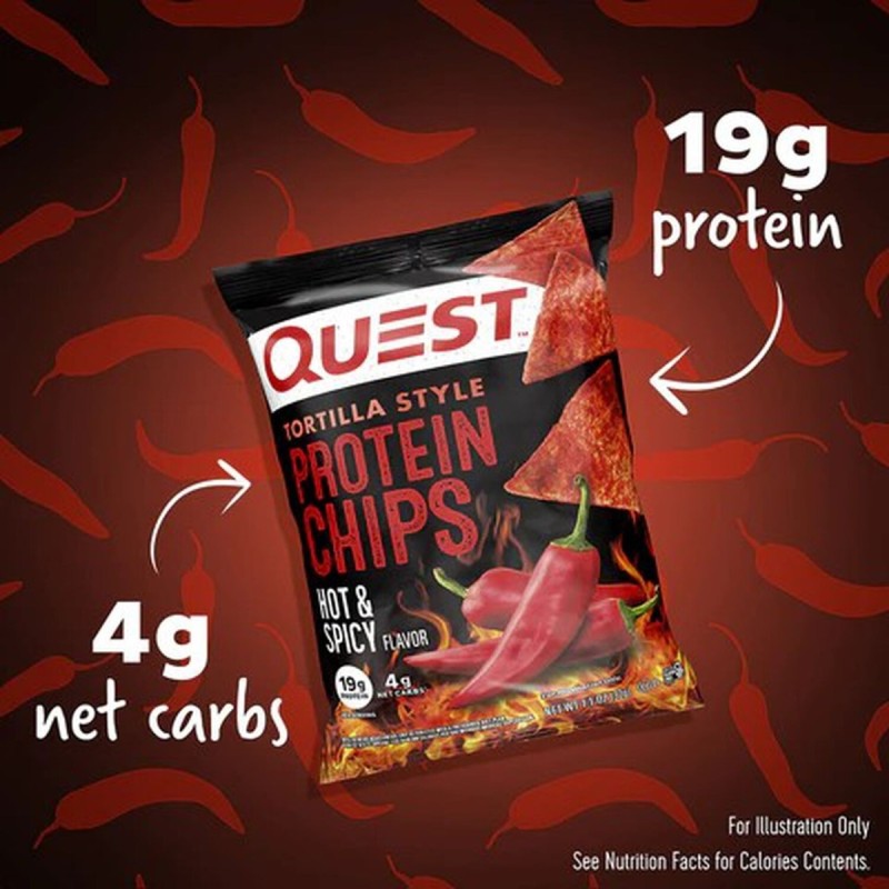 Quest Tortilla Style Protein Chips, Chipsuri Proteice Cu Aroma Picanta, 32 G