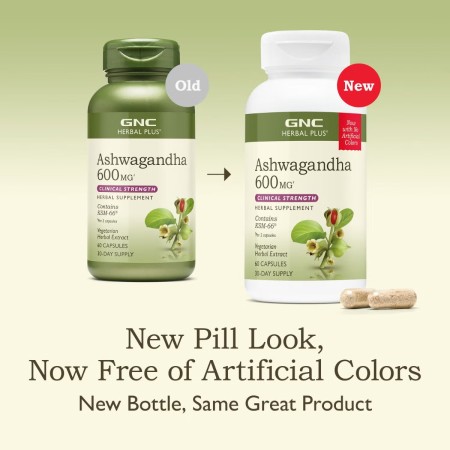 Gnc Herbal Plus Ksm-66 Ashwagandha, Extract Din Radacina De Ashwagandha 600 Mg, 60 Cps