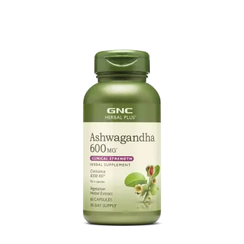 Gnc Herbal Plus Ksm-66 Ashwagandha, Extract Din Radacina De Ashwagandha 600 Mg, 60 Cps