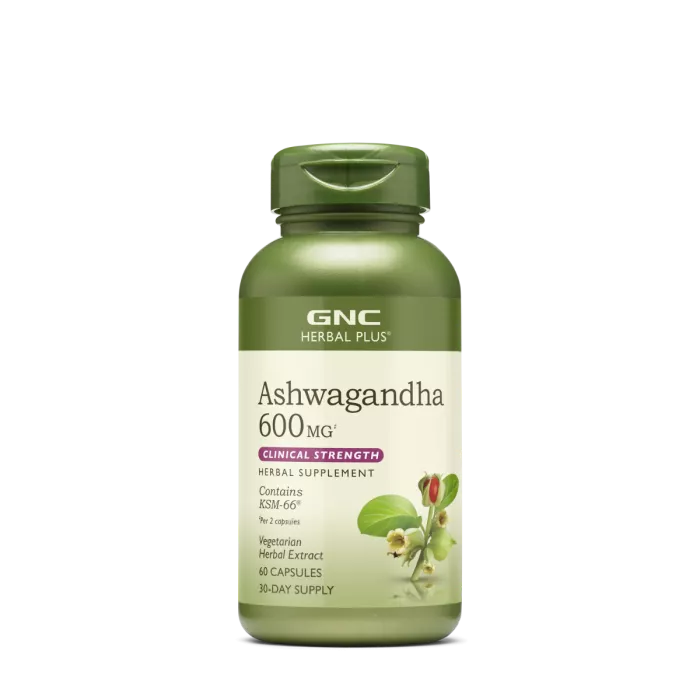 Gnc Herbal Plus Ksm-66 Ashwagandha, Extract Din Radacina De Ashwagandha 600 Mg, 60 Cps Gnc Herbal Plus Ksm-66 Ashwagandha, Extract Din Radacina De Ashwagandha 600 Mg, 60 Cps
