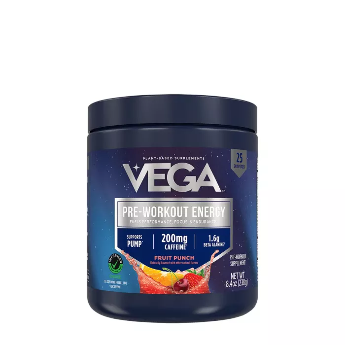 Vega Pre-workout Energy Fruit Punch Flavor, Pre Workout Cu Aroma De Mix De Fructe, 238 G Vega Pre-workout Energy Fruit Punch Flavor, Pre Workout Cu Aroma De Mix De Fructe, 238 G