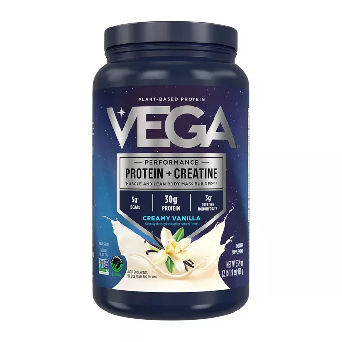 Vega Protein + Creatine Creamy Vanilla Flavor, Proteina Vegetala + Creatina Cu Aroma De Vanilie, 960 G Vega Protein + Creatine Creamy Vanilla Flavor, Proteina Vegetala + Creatina Cu Aroma De Vanilie, 960 G