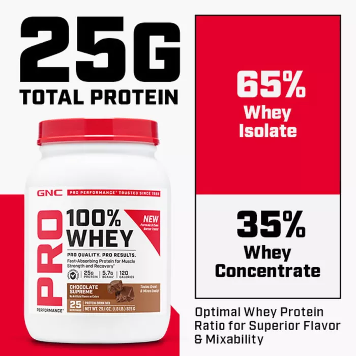 Gnc Pro Performance 100% Whey, Proteina Din Zer Cu Aroma De Biscuit Si Crema, Testata Antidoping, 860 G