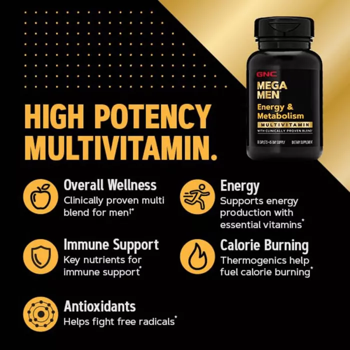 Gnc Mega Men Energy & Metabolism, Complex De Multivitamine Pentru Barbati, Energie Si Metabolism, 90 Tb Gnc Mega Men Energy & Metabolism, Complex De Multivitamine Pentru Barbati, Energie Si Metabolism, 90 Tb