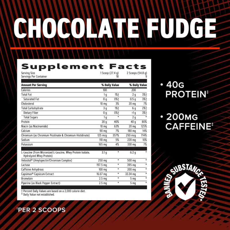 Amp wheybolic ripped, proteina din zer cu aroma de ciocolata (493.2 g), GNC Live Well