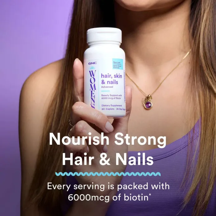 Gnc Women’s Hair, Skin & Nails Advanced, Formula Avansata Pentru Sanatatea Parului, Pielii Si A Unghiilor, 60 Tb