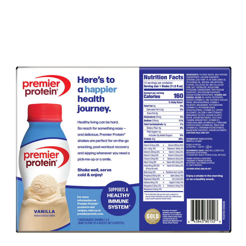 Premier Protein Protein Shake Vanilla, Shake Proteic Cu Aroma De Vanilie, 340 Ml
