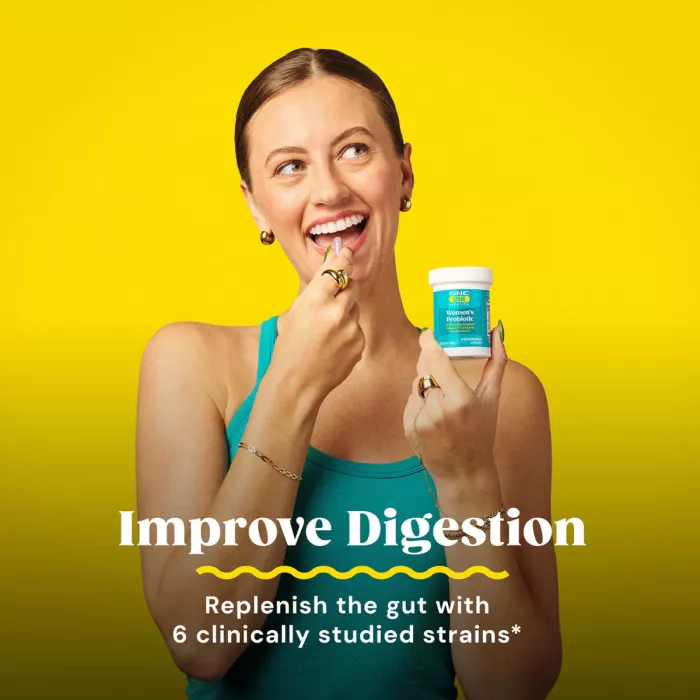 Gnc Gut Health Women’s Probiotic, Probiotic Lab4 Studiat Clinic, 30 Miliarde Ufc Culturi Vii Cu Merisor Si Lactoferrin, 30 Cps