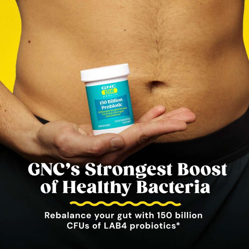 Gnc Gut Health 150 Billion Probiotic, Probiotic Lab4, Formula Studiata Clinic, 150 Miliarde Ufc Culturi Vii, Pentru Digestie Si Microbiom, 20 Cps