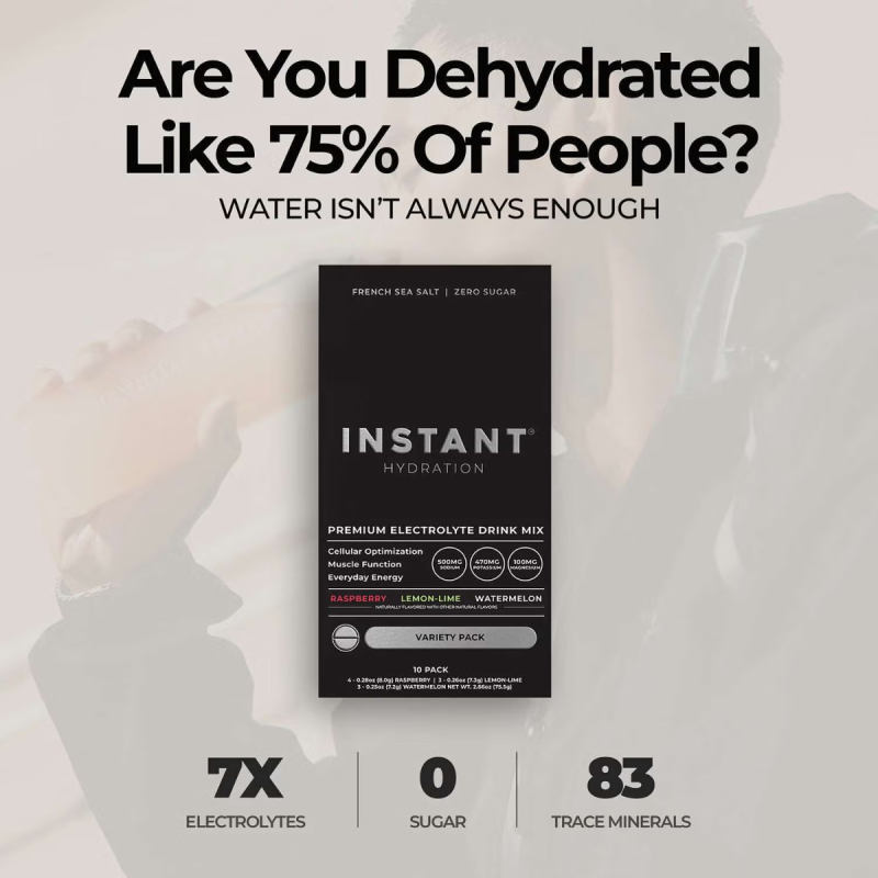 Instant Hydration, Premium Electrolyte Drink Mix, Electroliti Cu Mixt De Arome, 10 Pliculete