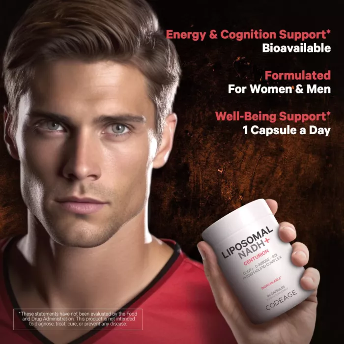 Codeage Liposomal Nadh+, Coq10, B12 Si D-riboza, Suport Avansat Pentru Energie Celulara, 60 Cps