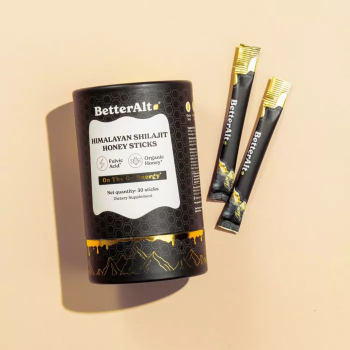 Better Alt Himalayan Shilajit Honey Sticks, Pliculete De Shilajit Din Himalaya Si Miere Cu 75% Acid Fulvic, 30 Pliculete Better Alt Himalayan Shilajit Honey Sticks, Pliculete De Shilajit Din Himalaya Si Miere Cu 75% Acid Fulvic, 30 Pliculete