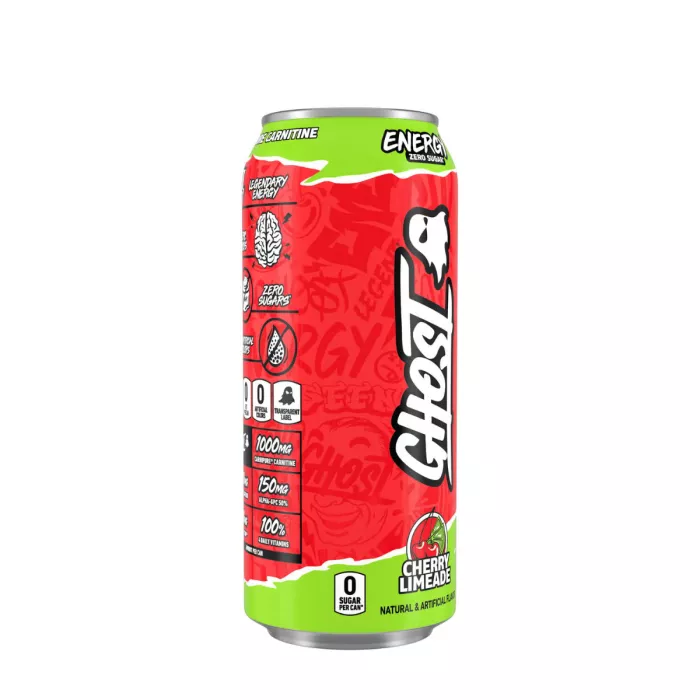 Ghost Energy Drink With Cherry Limeade Flavor, Bautura Energizanta Cu Aroma De Limonada De Cirese, 473 Ml