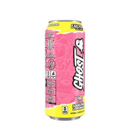 Ghost Energy Drink With Sour Pink Lemonade Flavor, Bautura Energizanta Cu Aroma De Limonada, 473 Ml