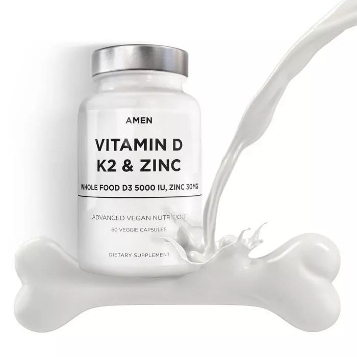 Codeage Amen Vitamin D - K2 & Zinc - Vitamin D3, Formula Pentru Imunitate, Oase Puternice Si Protectie Cardiovasculara, 60 Cps Codeage Amen Vitamin D - K2 & Zinc - Vitamin D3, Formula Pentru Imunitate, Oase Puternice Si Protectie Cardiovasculara, 60 Cps