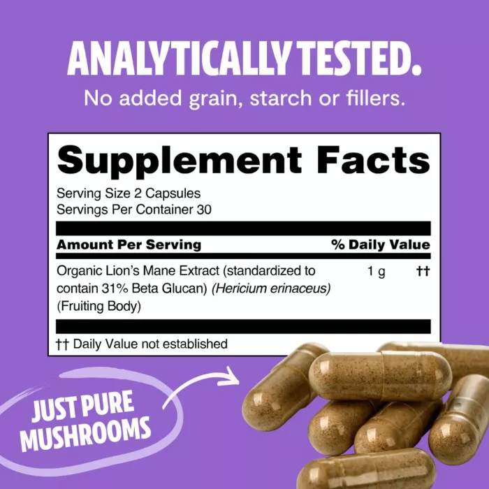 Freshcap Lion's Mane Mushroom, Ciuperca Coama Leului Pentru Claritate Mentala, Focus Si Sustinere Cognitiva, 1000 Mg, 60 Cps Freshcap Lion's Mane Mushroom, Ciuperca Coama Leului Pentru Claritate Mentala, Focus Si Sustinere Cognitiva, 1000 Mg, 60 Cps