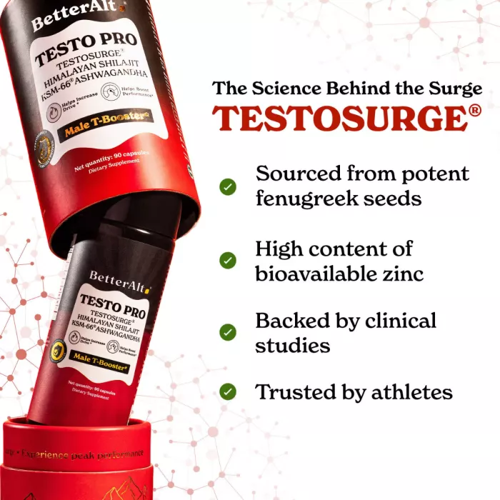 Better Alt Testo Pro, Formula Cu Shilajit Si Ashwagandha Pentru Stimularea Productiei De Testosteron, 90 Cps