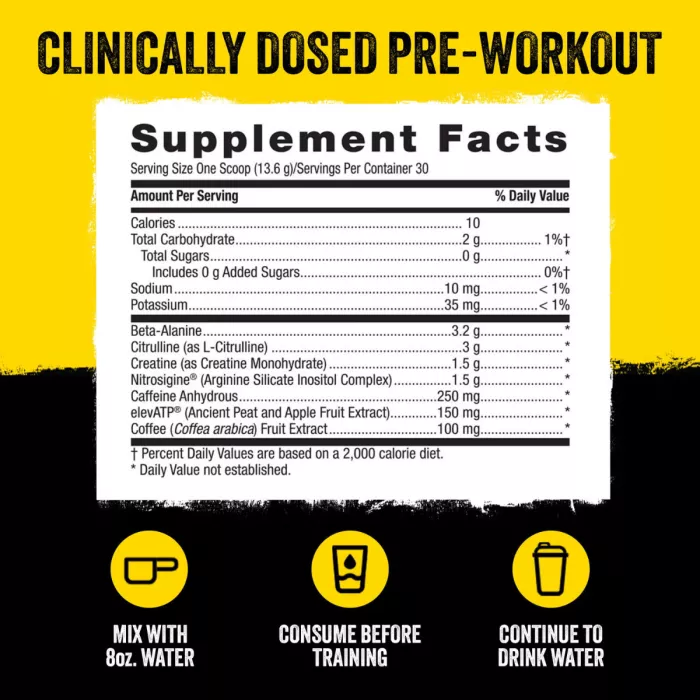 Gnc Beyond Raw Lit, Formula Pre-workout, Cu Aroma De Pepene, 402 G