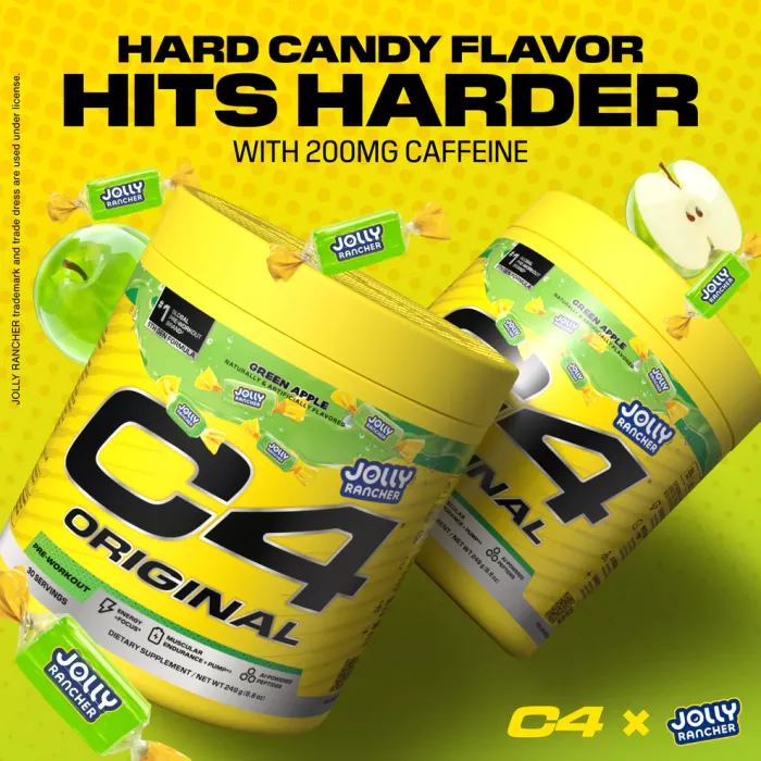 Cellucor C4 Original Pre-workout Jolly Rancher Green Apple, Formula Pre-workout Cu Aroma De Mar Verde, 174 G